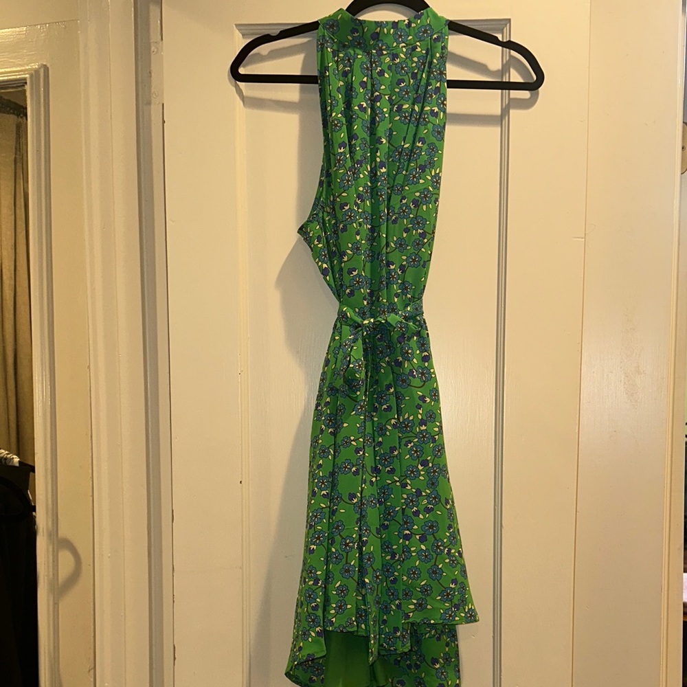 Green Floral Sleeveless Dress